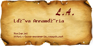 Léva Annamária névjegykártya